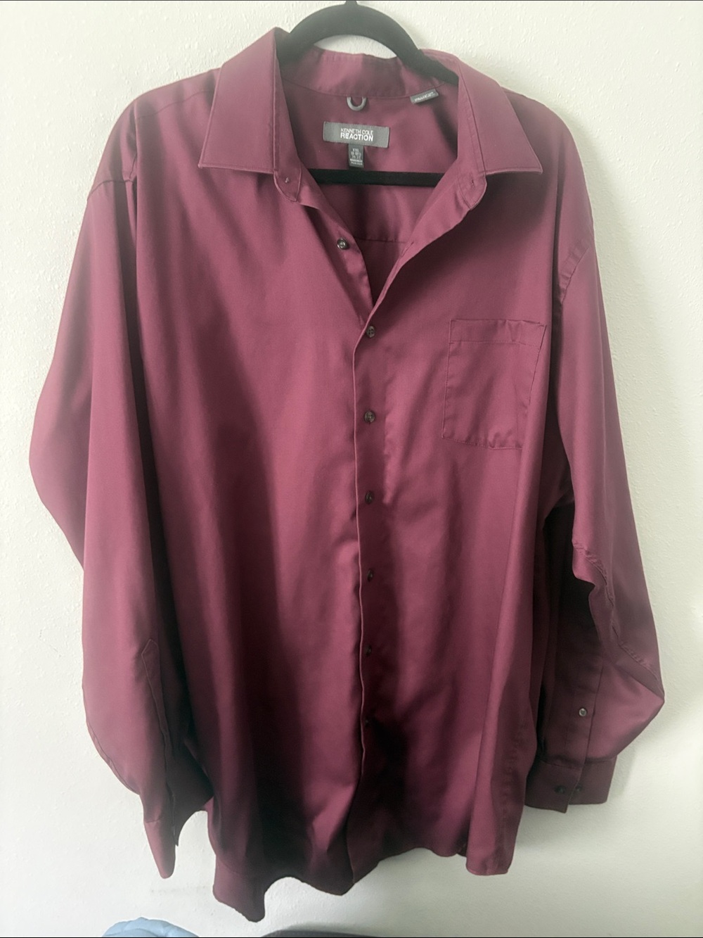 Kenneth Cole Creation Men's Long-Sleeve Button-Up Shirt - Burgundy
